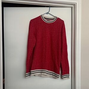 American Rag Red Sweatshirt with Striped Trim